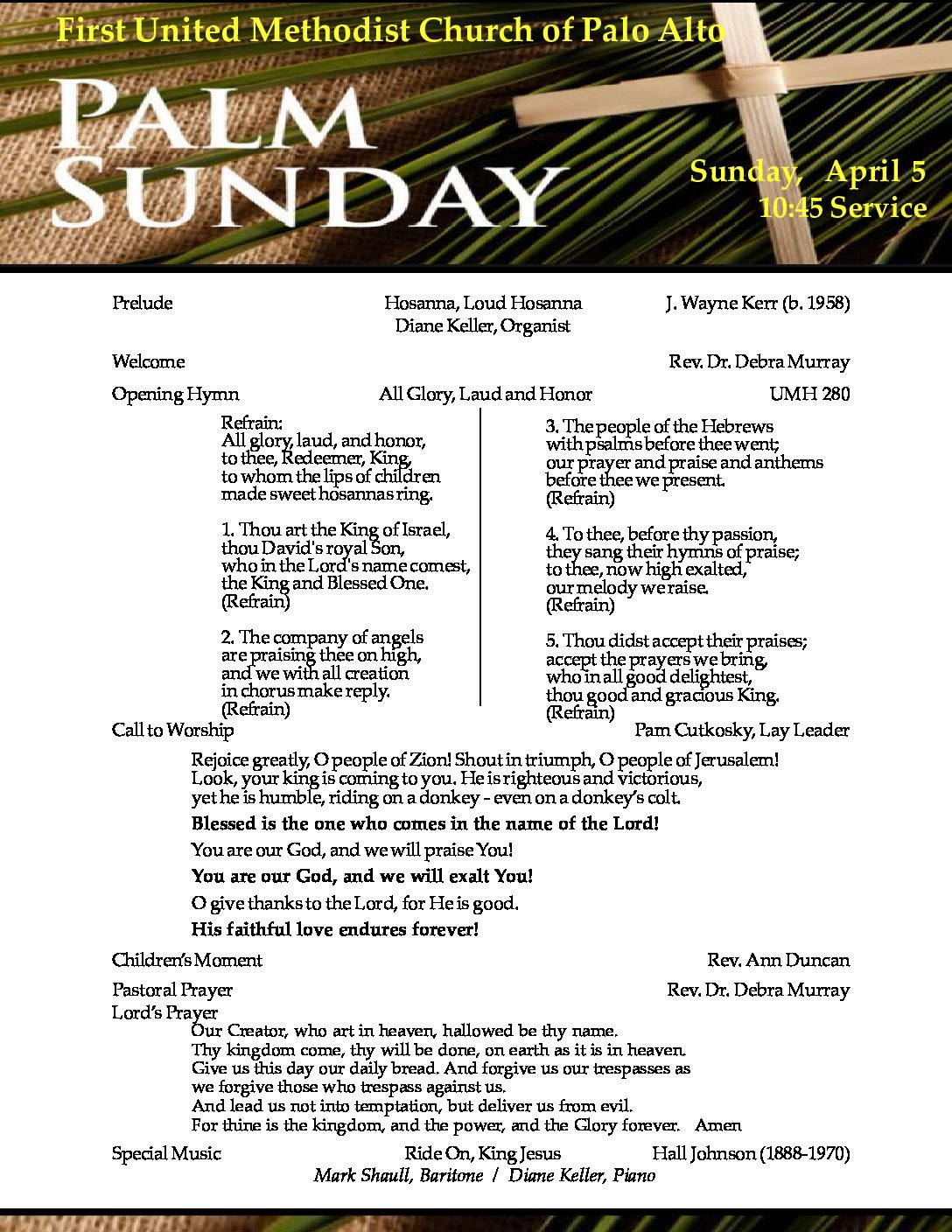 Palm Sunday April C – Bulletin in Progress