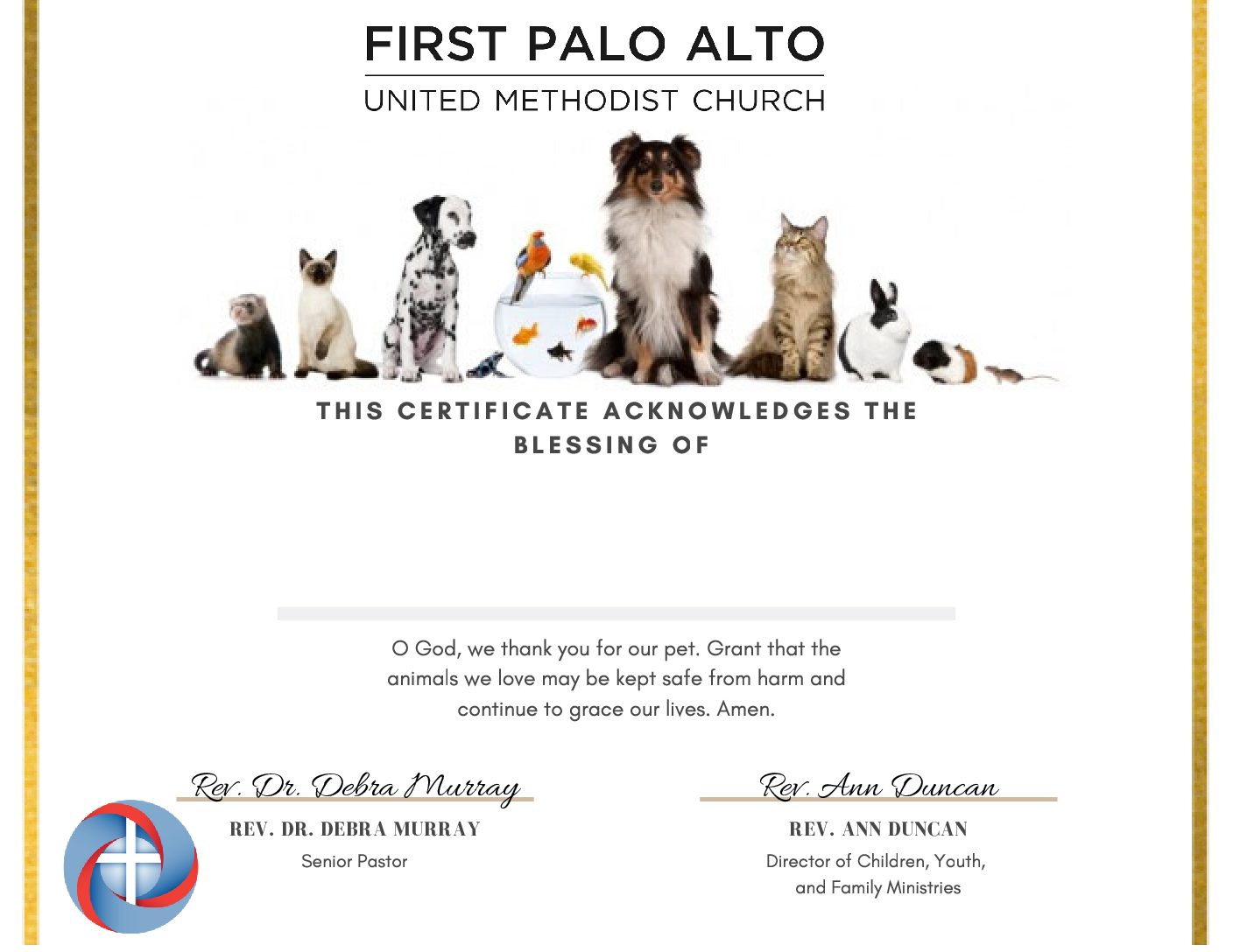 Blessing of the Animals Certificate (1)