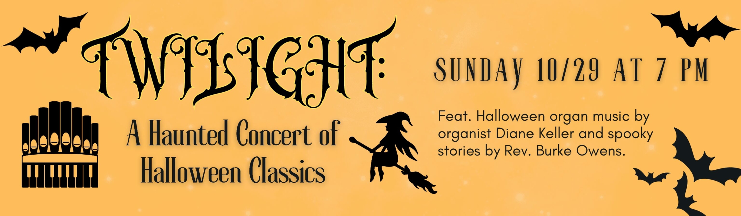 halloween organ concert banner