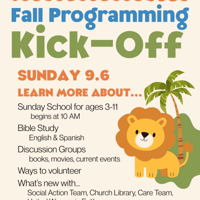 Rally Day: Fall Programs Kick-Off