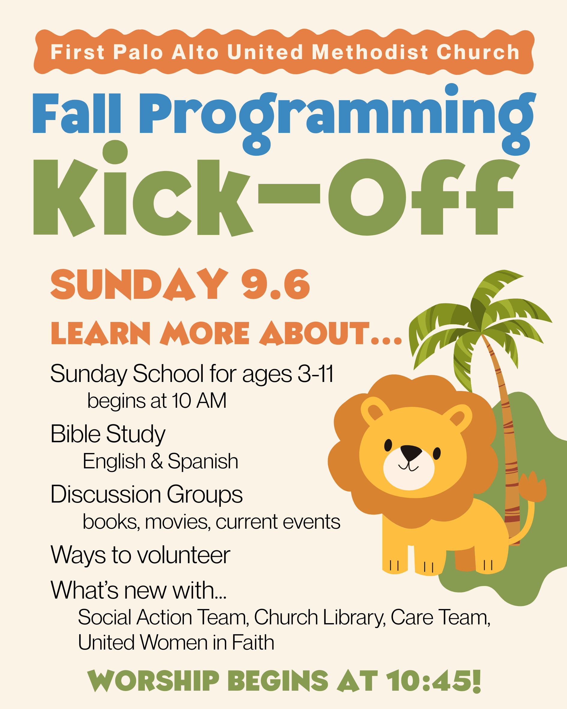 Rally Day: Fall Programs Kick-Off